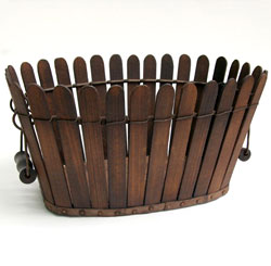 Antique Shaker Picket Fence Apple Basket Antique Shaker Picket Fence Apple Basket