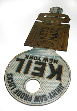 New York Antique Key Maker Trade Sign: Keil New York Antique Key Maker Trade Sign: Keil