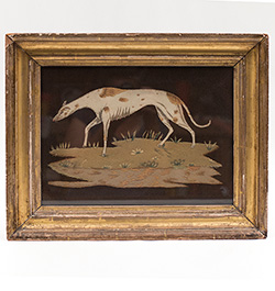 Antique American Felt Needlework Greyhound Whippet Worcester Mass Phillipps Antique American Felt Needlework Greyhound Whippet Worcester Mass Phillipps