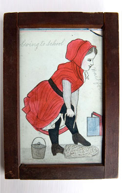 Antique American Folk Art Moultrie Coounty Illinois Schoolgirl Sampler Fok Art Schoolgirl Drawing Pen and Ink 1911