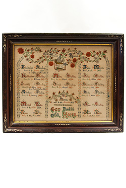 Antique American Hand Painted Fraktur 19th Century Mennonite Indiana Paint Decorated Family Record