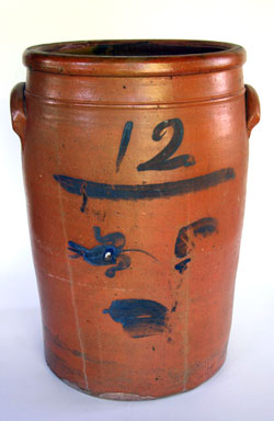 12 Gallon Rare Blue Decorated Jane Lew, WV Storage Jar 12 Gallon Rare Blue Decorated Jane Lew, WV Storage Jar
