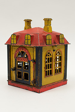 Novelty Bank Antique Cast Iron Mechanical Bank in All Original Paint Novelty Bank Antique Cast Iron Mechanical Bank in All Original Paint