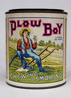Plow Boy Tobacco Can St. Louis MO Mint Condition Paper Label Antique American Advertising Plow Boy Tobacco Can St. Louis MO Mint Condition Paper Label Antique American Advertising