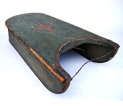 19th Century American Antique Country Primitive Paint Decorated Sled 19th Century American Antique Country Primitive Paint Decorated Sled
