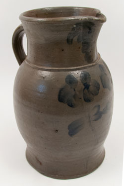 Two Gallon Salt Glazed Blue Decorated American Stoneware Pitcher Two Gallon Salt Glazed Blue Decorated American Stoneware Pitcher