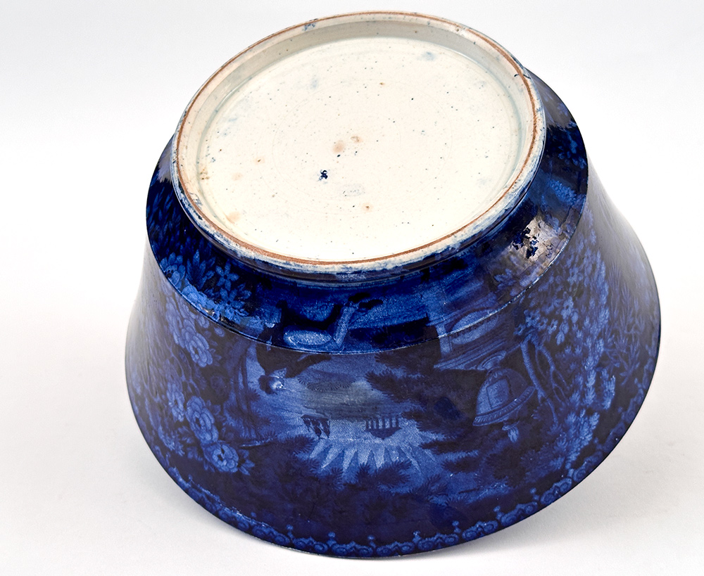 dark blue historical staffordshire general lafayette serving bowl