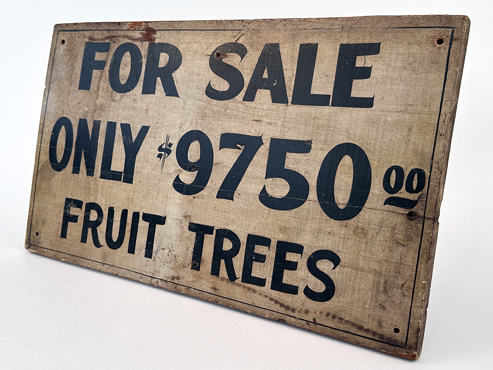 antique wooden paint decorated real estate trade sign for sale