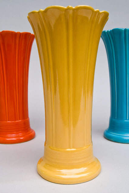 Vintage fiesta vase yellow fiestaware for sale 10inch old original art pottery
