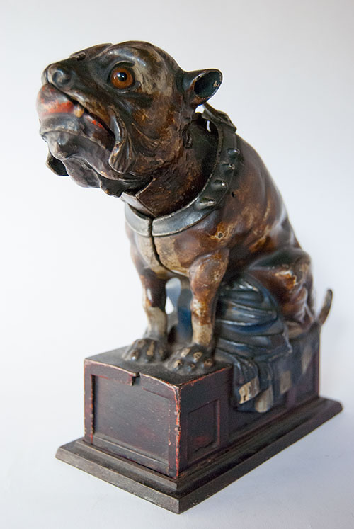 Bull Dog Antique Mechanical Cast Iron Bank