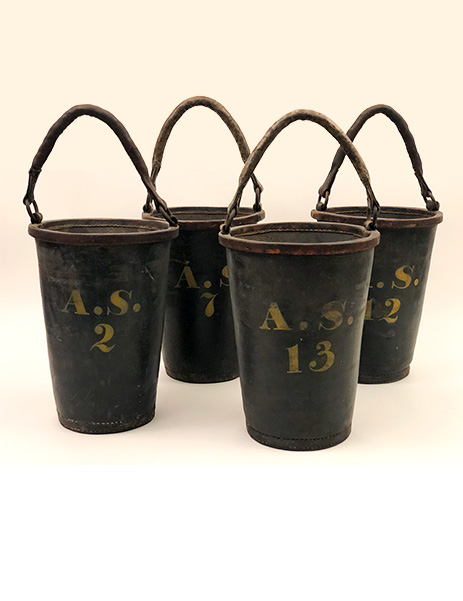 early americian antique leather fire bucket for sale